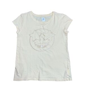 GAP Kids Yellow Emoji Graphic Short Sleeve Tee T-Shirt Size M (8)